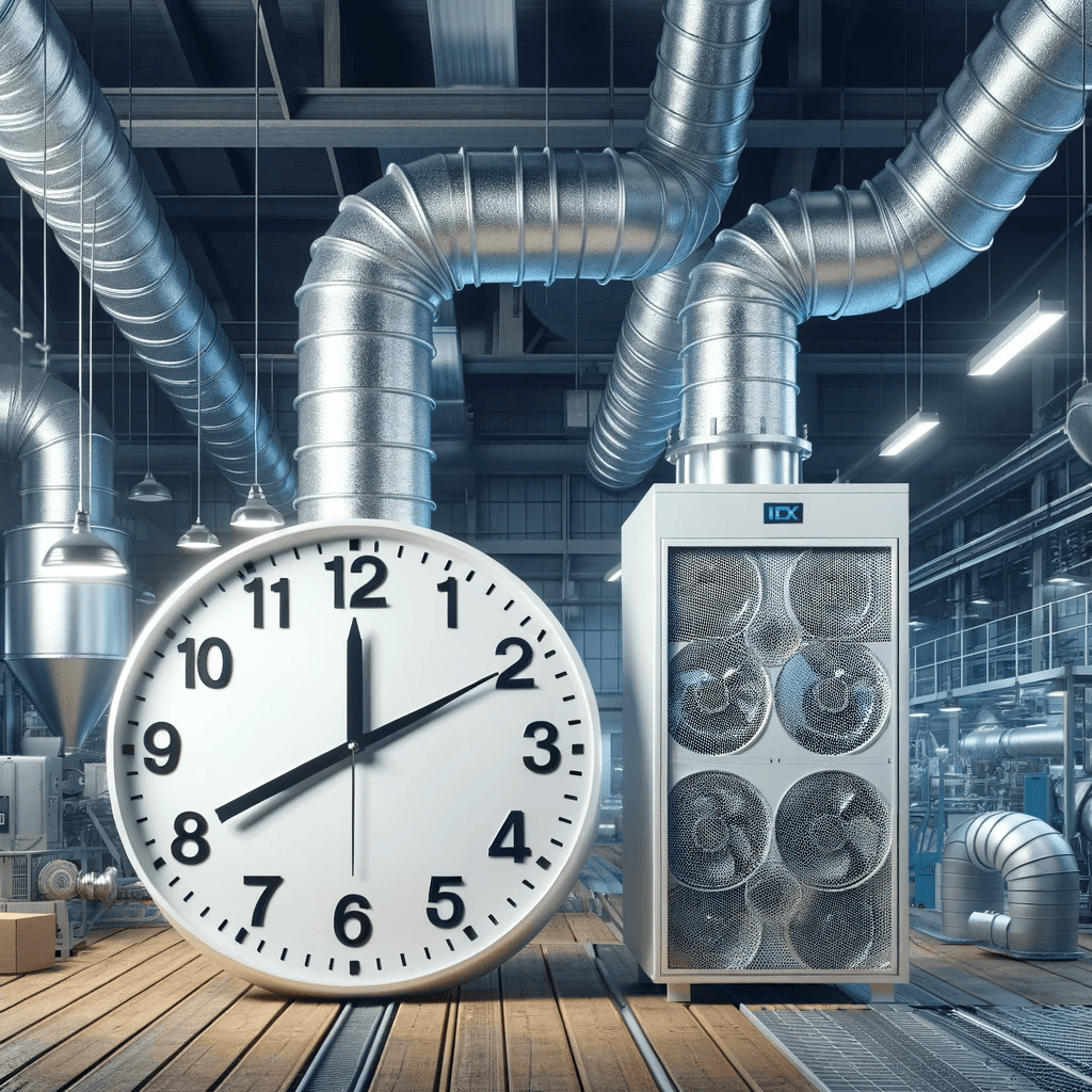 Illustration of a clock with an LEV system